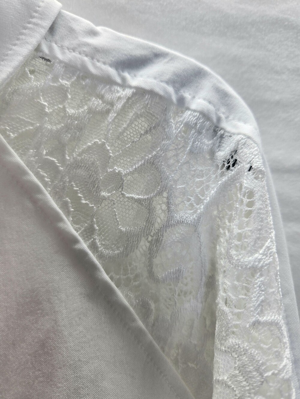 Anatomie Sutton Women's Size Medium Lace Sleeve Trucker Jacket New - Picture 4 of 5